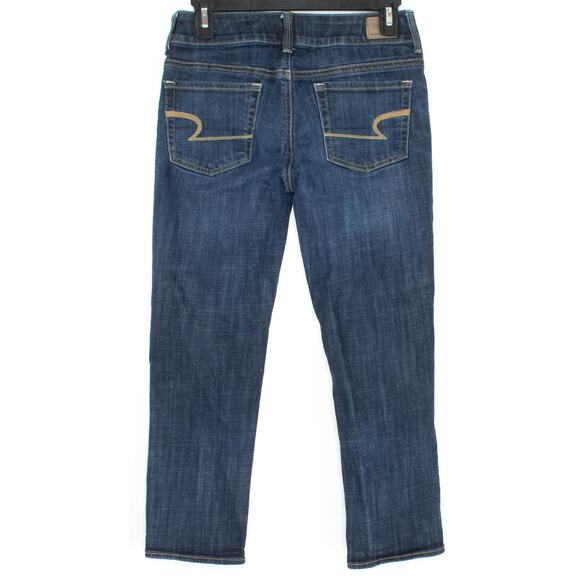 American Eagle Womens Jeans Artist Crop Stretch Blue Size 2 KJ - Picture 2 of 3